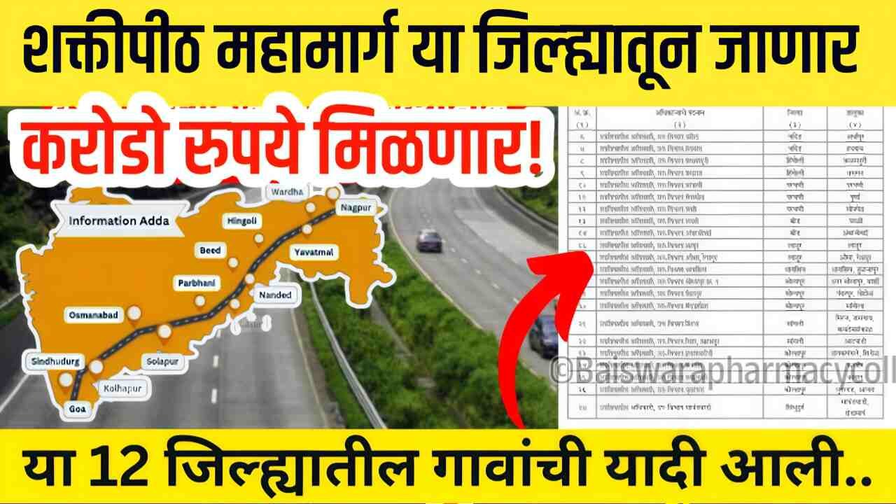 शक्तीपीठ महामार्ग: ३७१ गावांची यादी जाहीर; तुमच्या गावाचं नाव येथे पहा, मिळणार करोडो रुपये! Shaktipeeth Mahamarg Village List
