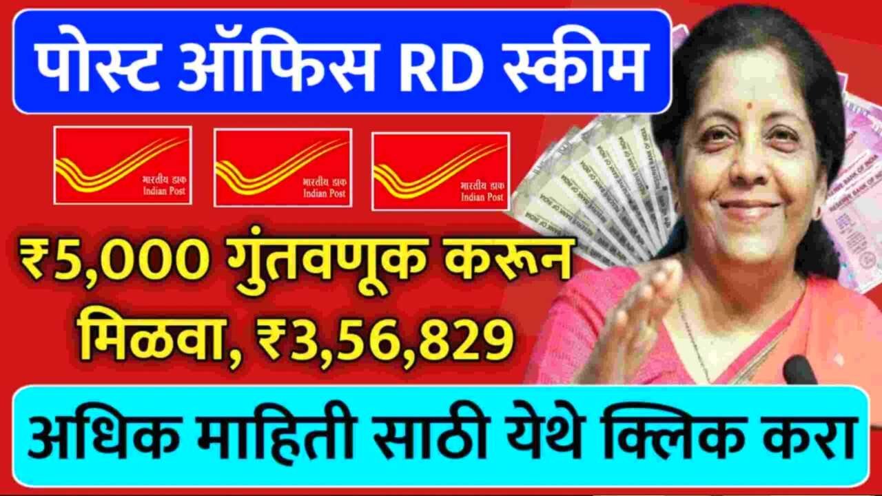 पोस्ट ऑफिसची सुपरहिट योजना! दरमहा ₹५,००० गुंतवा आणि ५ वर्षांत मिळवा ₹३.५६ लाख; संपूर्ण माहिती आणि फायदे! Post Office Recurring Deposit Scheme