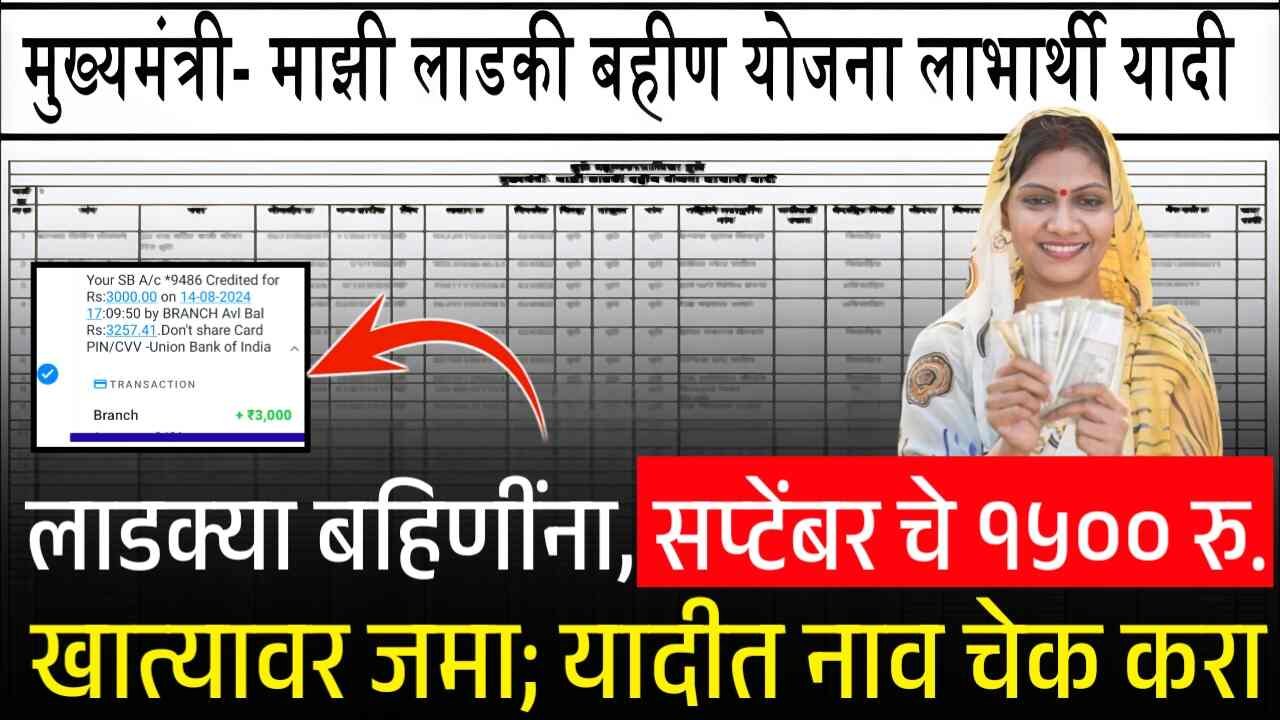 लाडकी बहीण योजना; सप्टेंबर १५०० रुपये खात्यावर जमा; गावानुसार यादी जाहीर, नाव चेक करा Ladki Bahin Yojana Beneficiary List