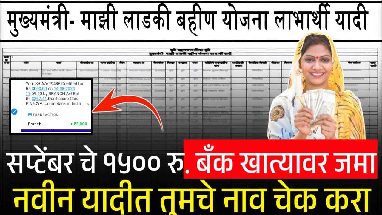 पैसे आले!! सप्टेंबर चे 1500 रुपये खात्यावर जमा झाले; तुम्हाला आले का? येथे चेक करा Ladki Bahin Yojana Status Check